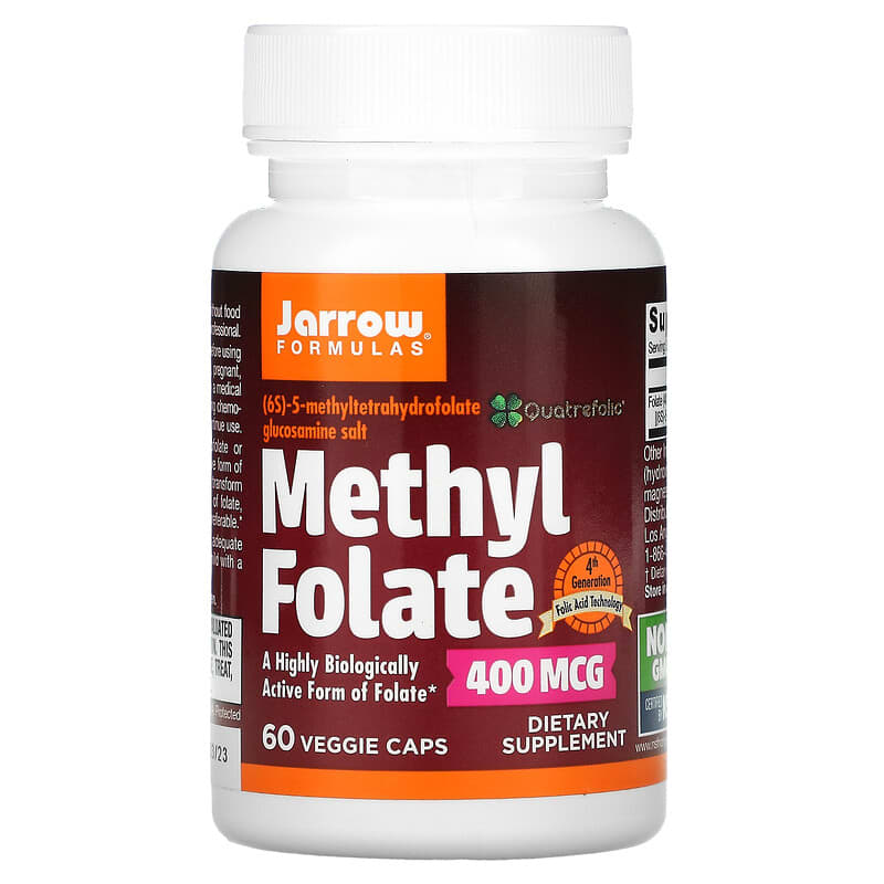 Jarrow Formulas Methyl Folate 400 mcg 60 Veggie Caps 790011300069