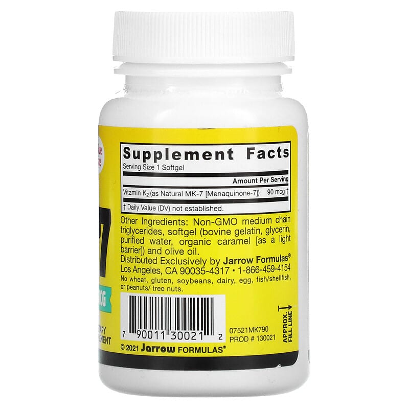 Jarrow Formulas, MK-7, 90 mcg, 90 Softgels 790011300212