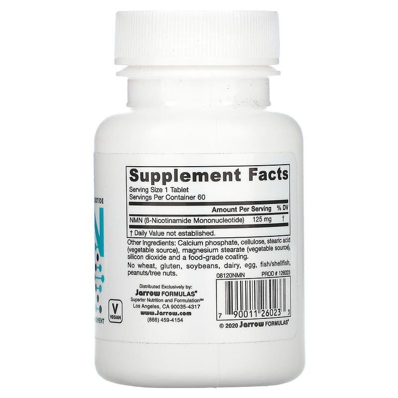 Jarrow Formulas, NMN, Nicotinamide Mononucleotide, 60 Tablets 790011260233