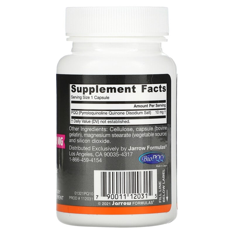 Jarrow Formulas, PQQ, 10 mg, 30 Capsules 790011120315