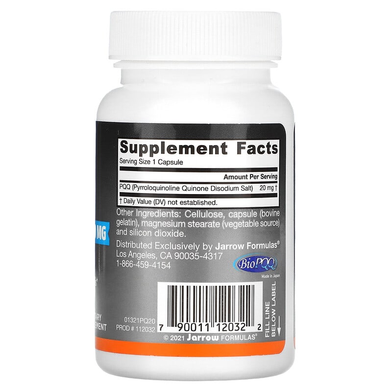 Jarrow Formulas, PQQ, 20 mg, 30 Capsules 790011120322