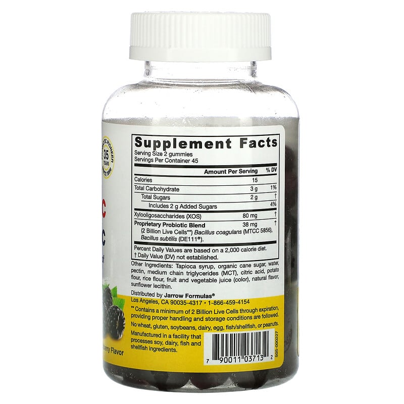 Jarrow Formulas, Probiotic + Prebiotic, Blackberry, 2 Billion, 90 Gummies 790011037132