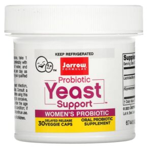 Jarrow Formulas, Probiotic Yeast Support, Women’s Probiotic, 5 Billion CFU, 30 Delayed Release Veggie Caps 790011030652