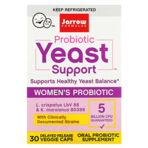 Jarrow Formulas Probiotic Yeast Support Women’s Probiotic 5 Billion CFU 30 Delayed Release Veggie Caps 790011030652