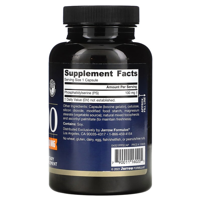 Jarrow Formulas, PS 100, Phosphatidylserine, 100 mg, 120  Capsules 790011160205