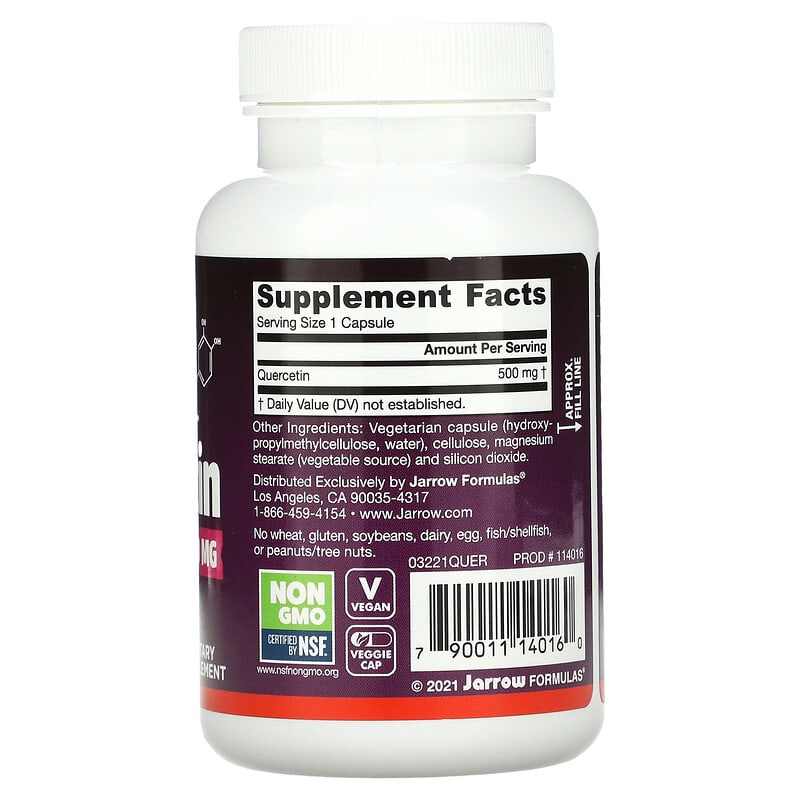 Jarrow Formulas, Quercetin, 500 mg, 100  Veggie Caps 790011140160