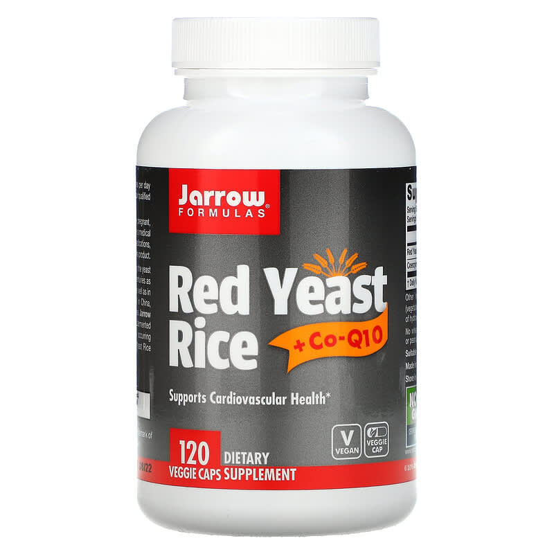 Jarrow Formulas Red Yeast Rice + Co-Q10 120 Veggie Caps 790011330011