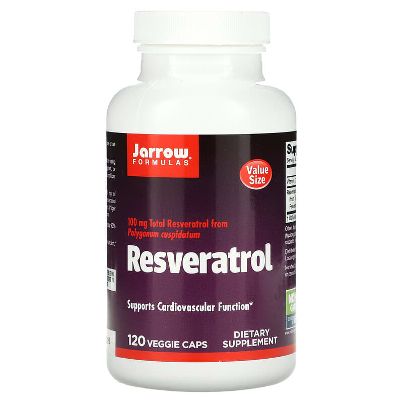 Jarrow Formulas Resveratrol 100 mg 120 Veggie Caps 790011140849