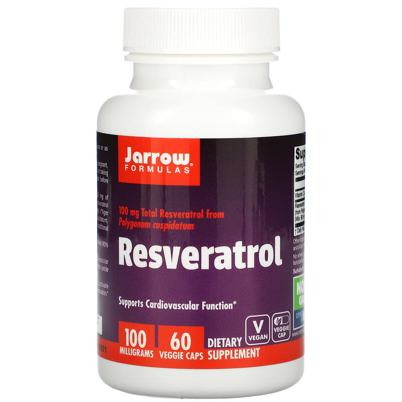 Jarrow Formulas Resveratrol 100 mg 60 Veggie Caps 790011140818