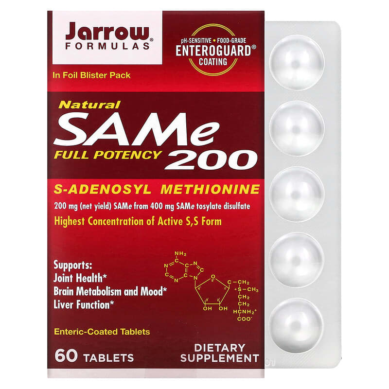 Jarrow Formulas SAMe 200 200 mg 60 Tablets 790011200161