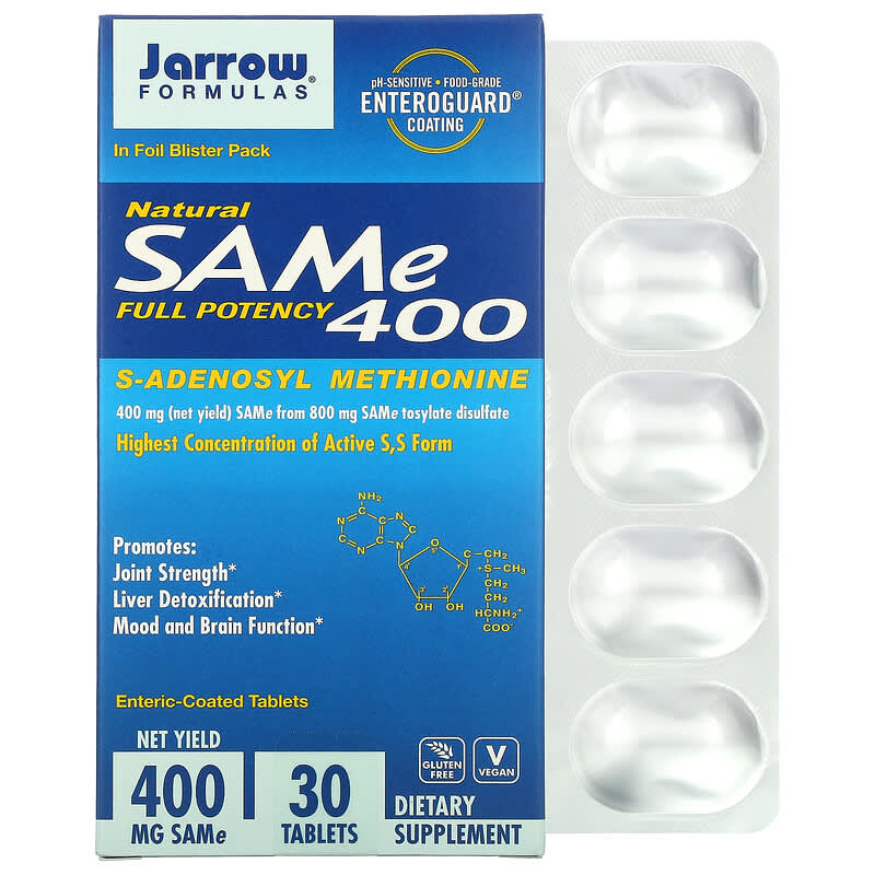 Jarrow Formulas SAMe (Disulfate Tosylate) 400 mg 30 Enteric Coated Tablets 790011200208