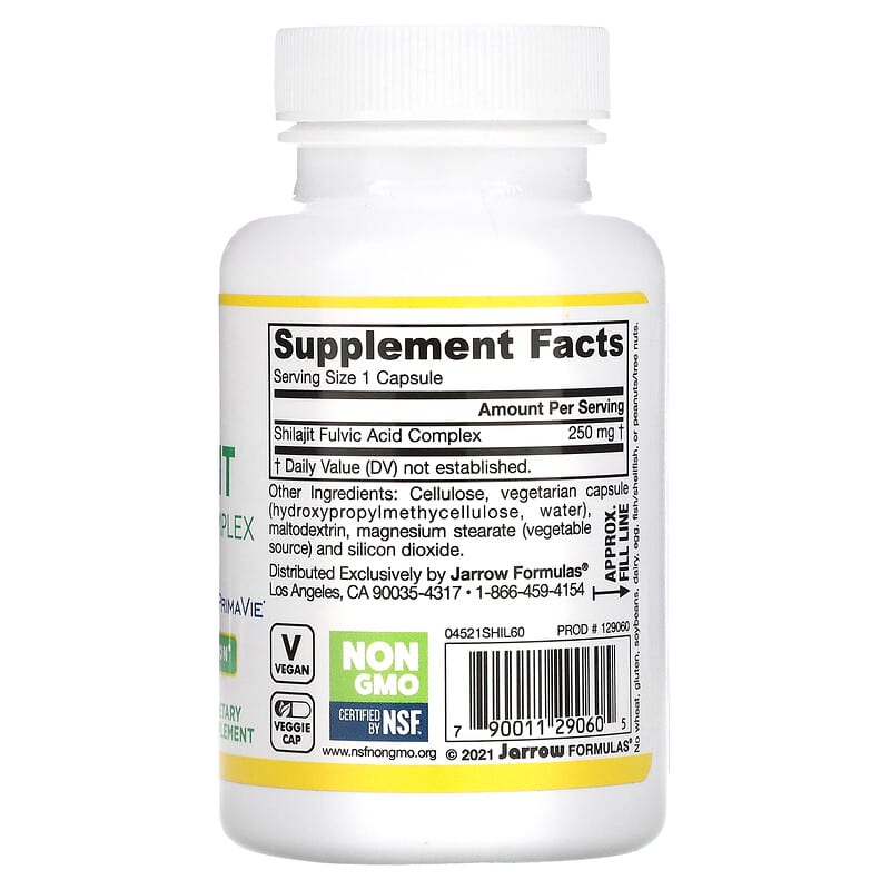 Jarrow Formulas, Shilajit Fulvic Acid Complex, 60 Veggie Caps 790011290605