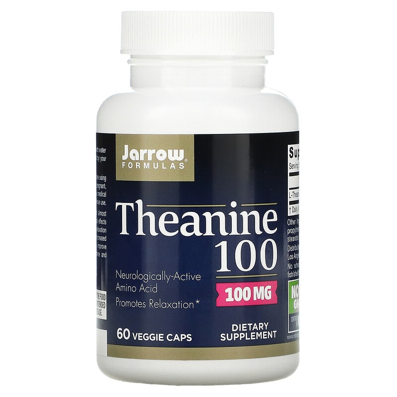 Jarrow Formulas Theanine 100 100 mg 60 Veggie Caps 790011150503