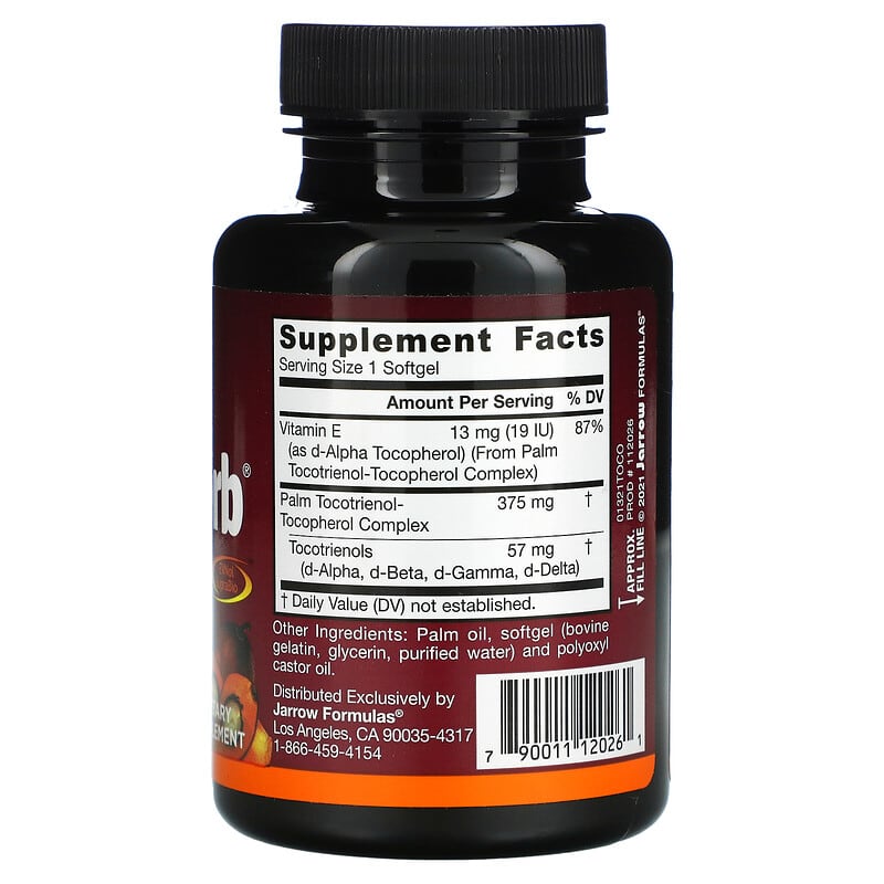 Jarrow Formulas, Toco-Sorb, Mixed Tocotrienols and Vitamin E, 60 Softgels 790011120261