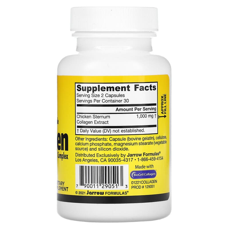 Jarrow Formulas, Type II Bioavailable Collagen Complex, 60 Capsules 790011290513