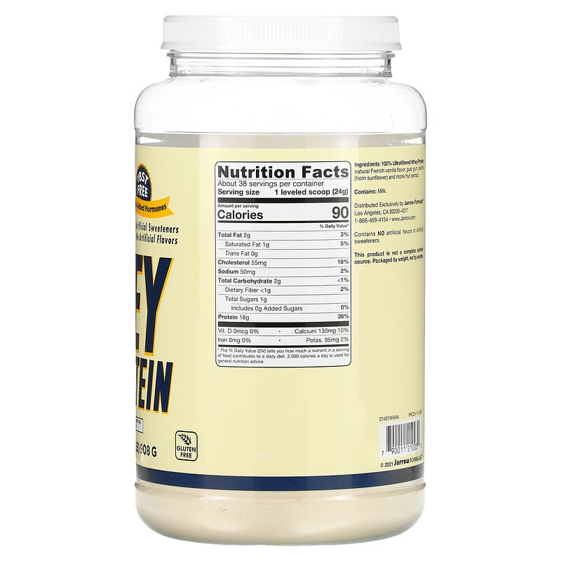 Jarrow Formulas, Whey Protein, French Vanilla, 2 lb (908 g) 790011210030