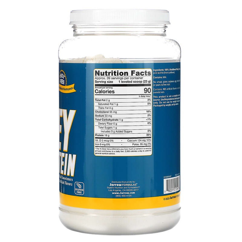 Jarrow Formulas, Whey Protein Powder, Unflavored, 32 oz (908 g) 790011210146