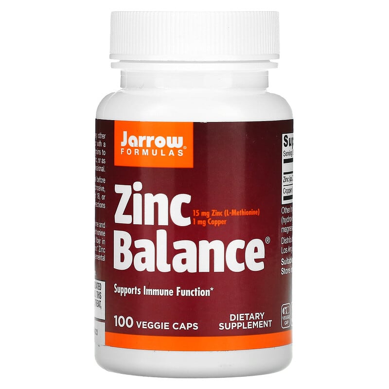 Jarrow Formulas Zinc Balance 100 Veggie Caps 790011130086