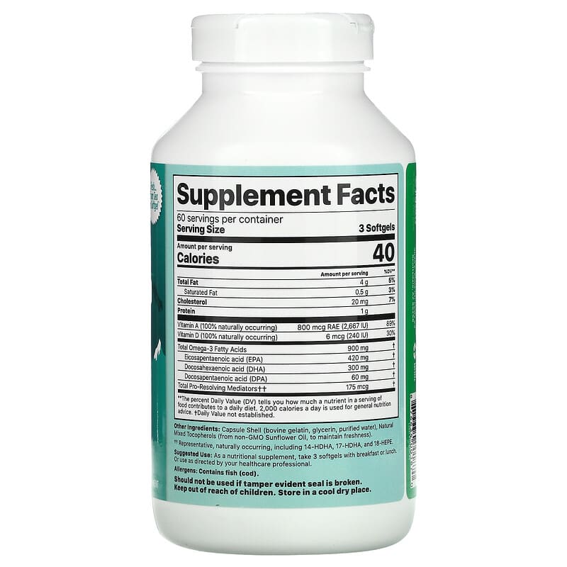 Jigsaw Health, Alaskan Cod Liver Oil, 180 Softgels 876634001870