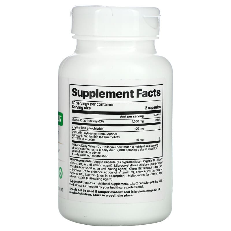 Jigsaw Health, Pureway-C Plus with L-Lysine and Quercefit, 120 Capsules 876634001641