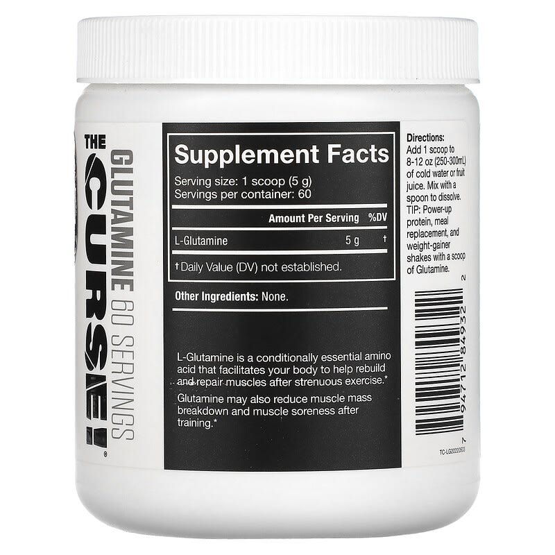 JNX Sports, The Curse, Glutamine, Unflavored, 10.6 oz (300 g) 794712849322
