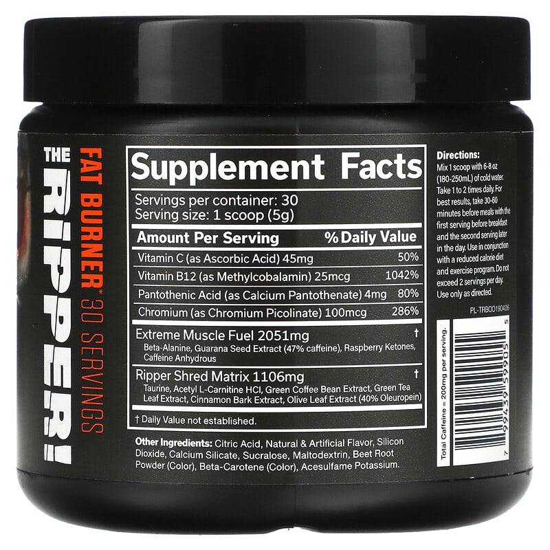 JNX Sports, The Ripper, Fat Burner, Blood Orange, 5.3 oz (150 g) 799439599055
