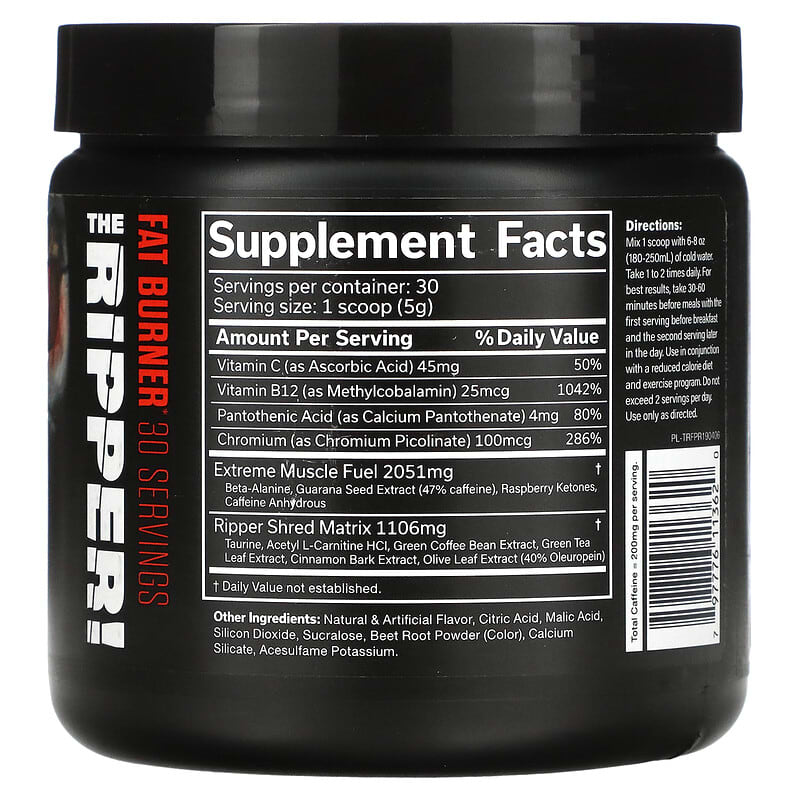JNX Sports, The Ripper, Fat Burner, Fruit Punch,  5.3 oz (150 g) 797776113620