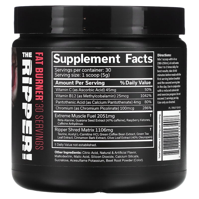 JNX Sports, The Ripper, Fat Burner, Raspberry Lemonade, 5.3 oz (150 g) 797776113408