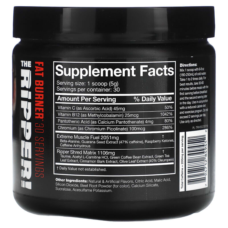 JNX Sports, The Ripper, Fat Burner, Strawberry Shred, 5.3 oz (150 g) 794712849452