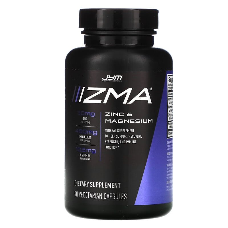 JYM Supplement Science ZMA Zinc & Magnesium 90 Vegetarian Capsules 817047020218