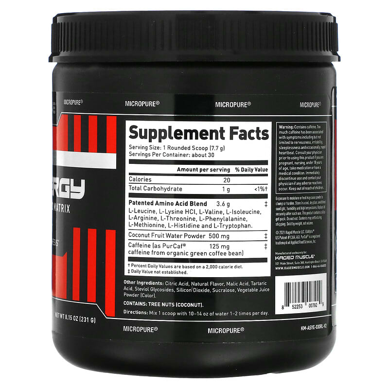 Kaged, Amino Synergy, Raspberry Lemonade, 8.15 oz (231 g) 852253007929