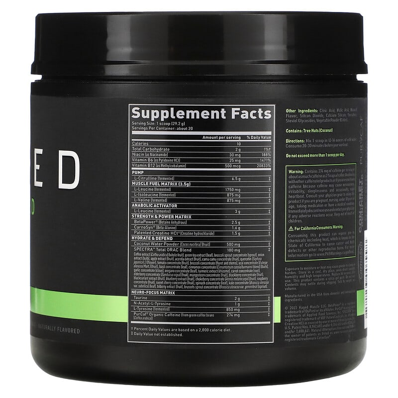 Kaged, PRE-KAGED,  Pre-Workout, Berry Blast, 1.29 lb (584 g) 852253007998