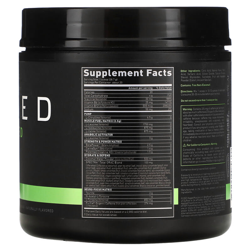 Kaged, PRE-KAGED,  Pre-Workout, Grape, 1.27 lb (574 g) 855894008935