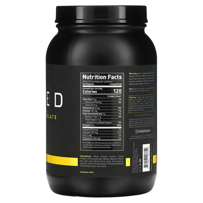 Kaged, Whey Protein Isolate, Chocolate, 3 lb (1.36 kg) 852253007752