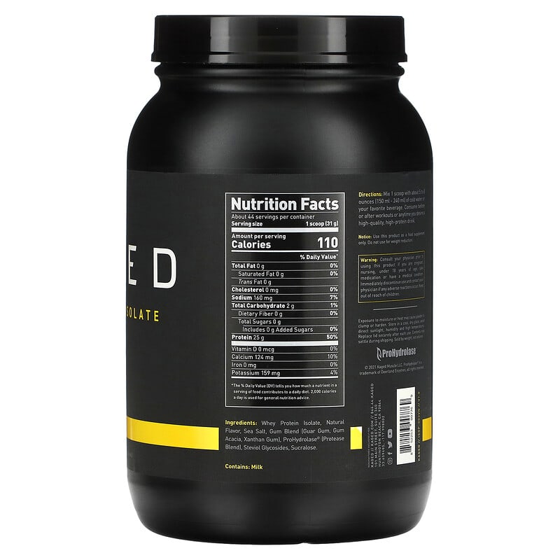 Kaged, Whey Protein Isolate, Vanilla, 3 lb (1.36 kg) 852253007769