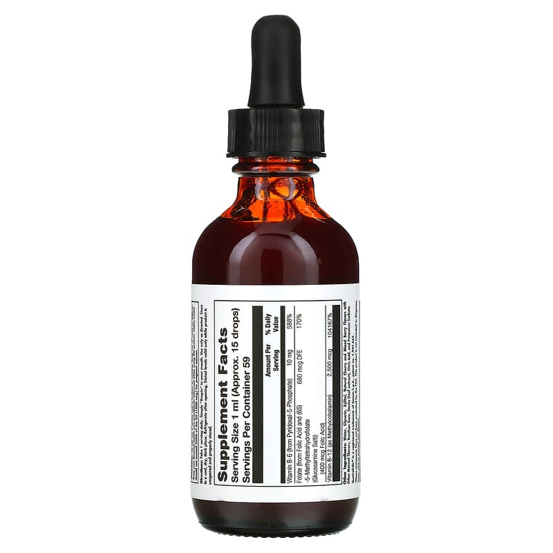 KAL, B-6 B-12 Folic Acid,  Mixed Berry, 2 fl oz ( 59 ml) 21245963097