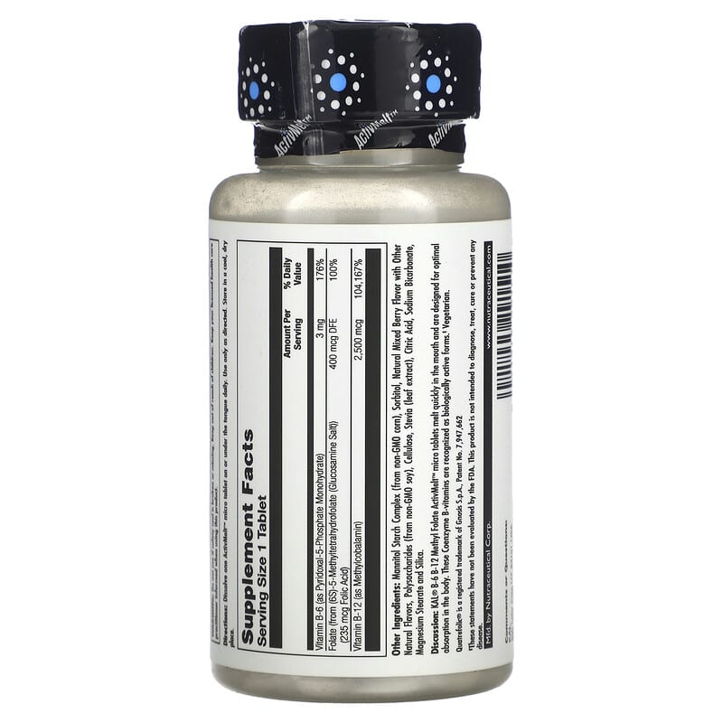 KAL, B-6 B-12 Methyl Folate, Mixed Berry, 60 Micro Tablets 21245291510