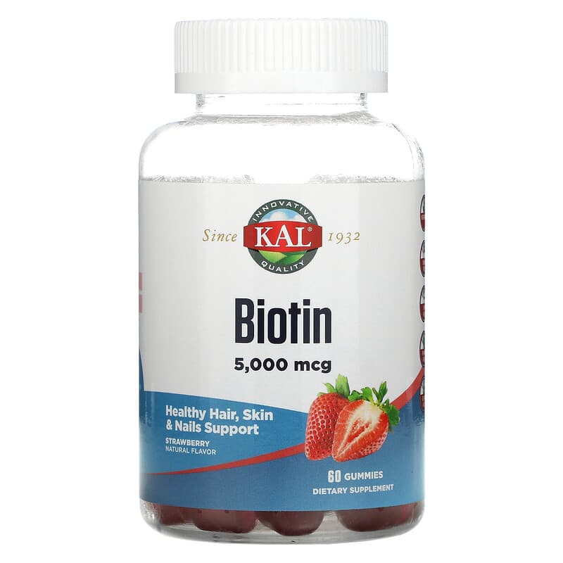 KAL Biotin Strawberry 2,500 mcg 60 Gummies 21245533498