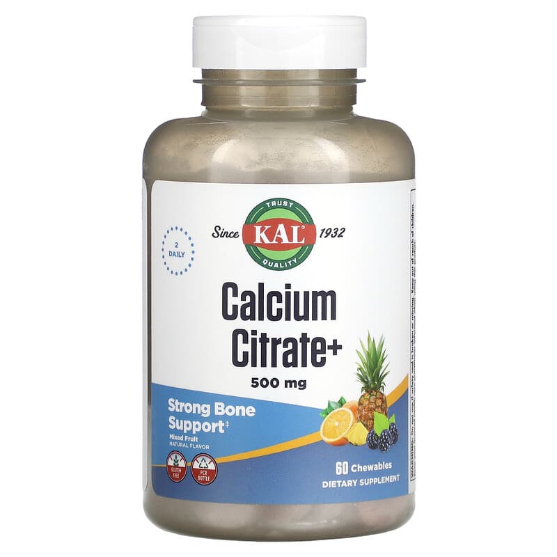 KAL Calcium Citrate+ Mixed Fruit 60 Chewables 21245572008