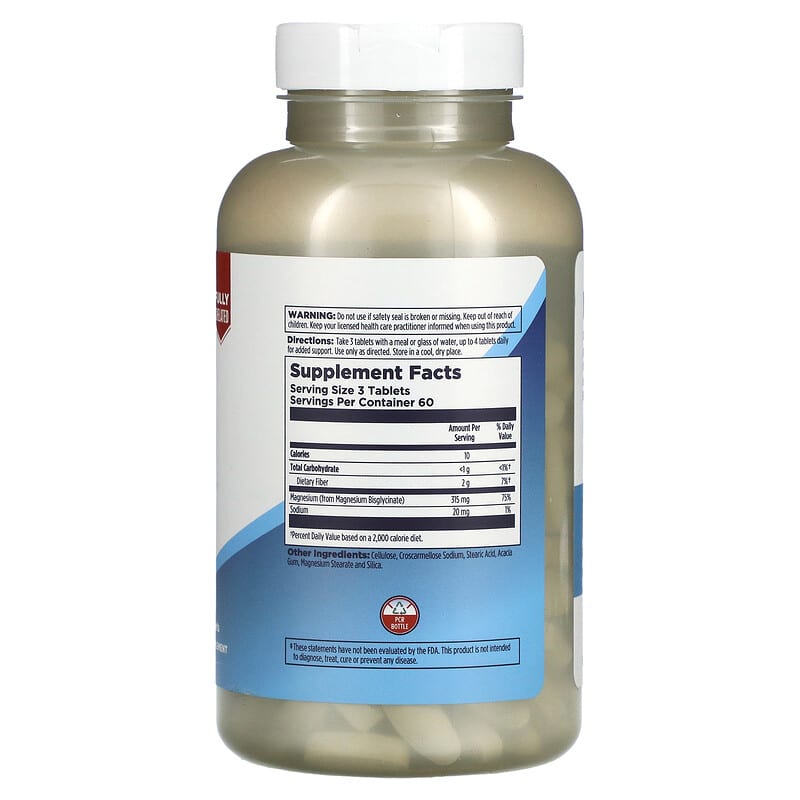 KAL, Chelated Magnesium Bisglycinate, 180 Tablets 21245586463