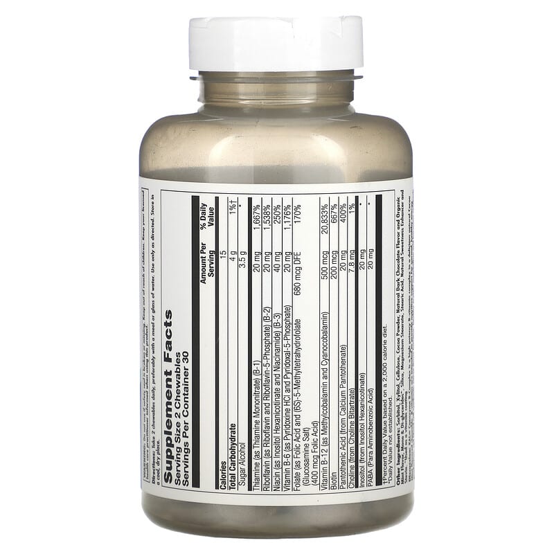 KAL, Coenzyme B-Complex, Cocoa Mint, 60 Chewables 21245550907