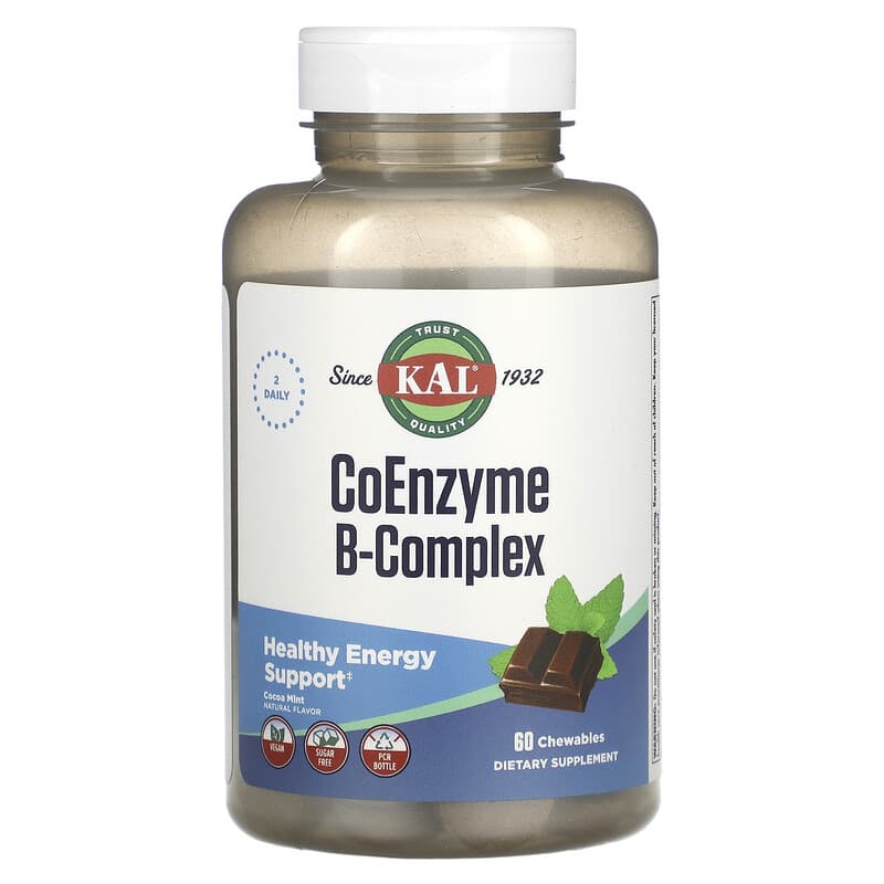 KAL Coenzyme B-Complex Cocoa Mint 60 Chewables 21245550907