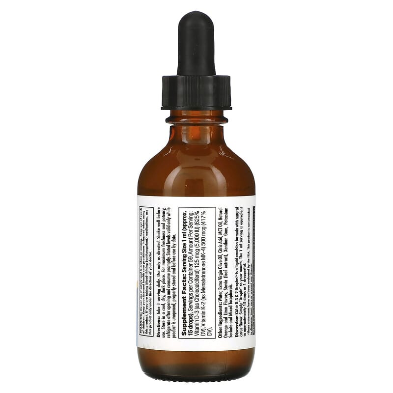 KAL, D-3 K-2 Drop, Citrus, 2 fl oz (59 ml) 21245413691