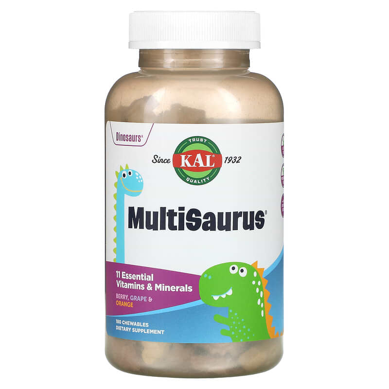 KAL Dinosaurs MultiSaurus Berry Grape & Orange 180 Chewables 21245134633