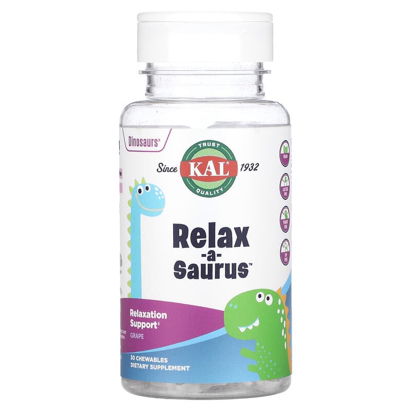 KAL Dinosaurs Relax-a-Saurus Grape 30 Chewables 21245602217