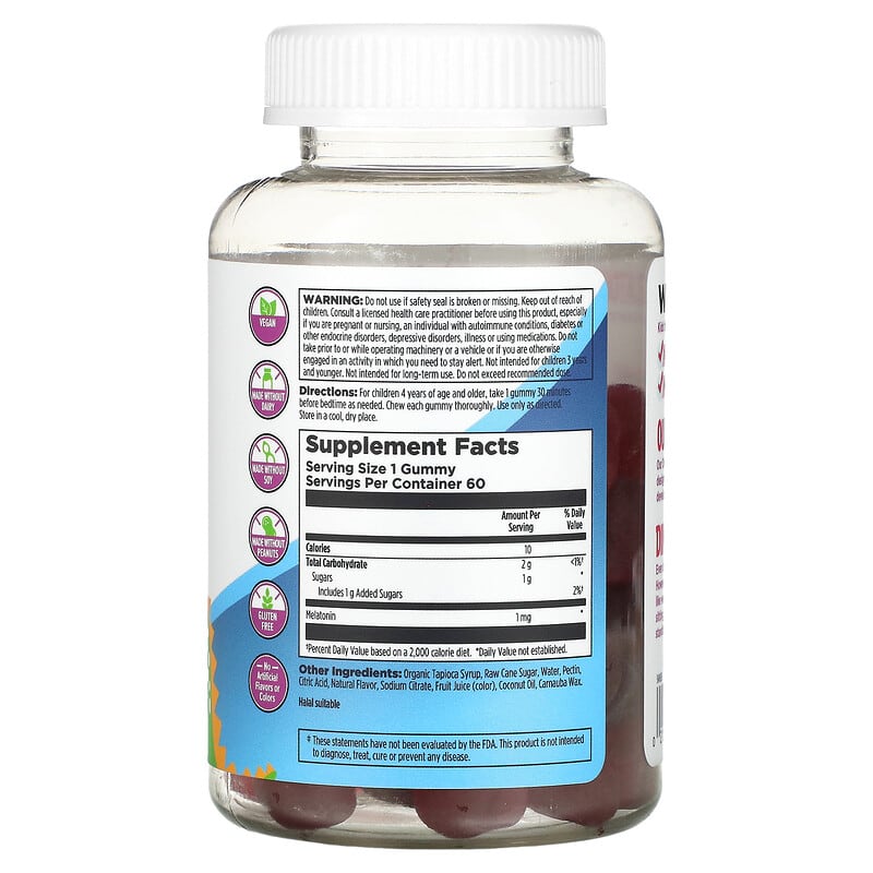 KAL, Dinosaurs, Sleep-a-Saurus Kid's Gummies, Strawberry, 60 Gummies 21245577423