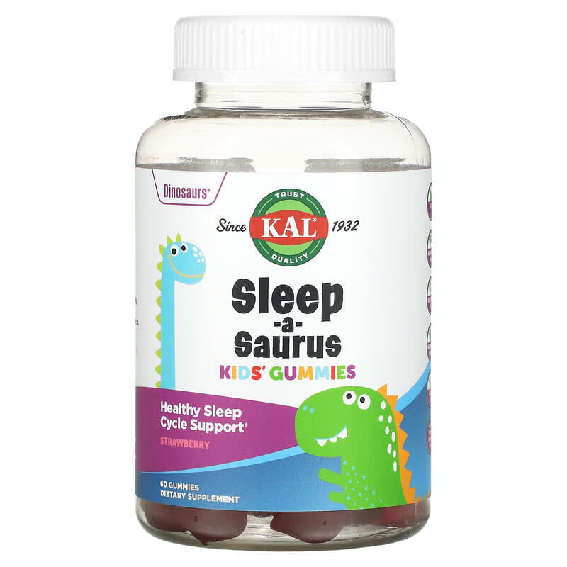 KAL Dinosaurs Sleep-a-Saurus Kid's Gummies Strawberry 60 Gummies 21245577423