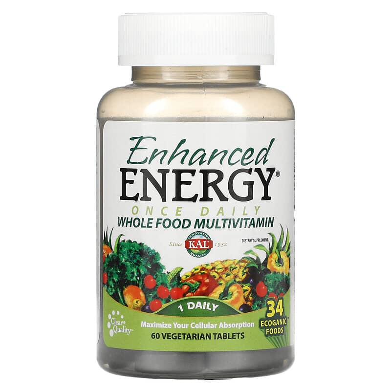 KAL Enhanced Energy Once Daily Whole Food Multivitamin 60 Vegetarian Tablets 21245388852