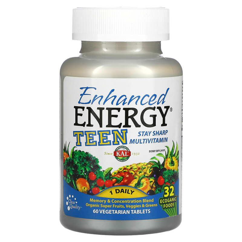KAL Enhanced Energy Teen Memory & Concentration Blend 60 Vegetarian Tablets 21245748106