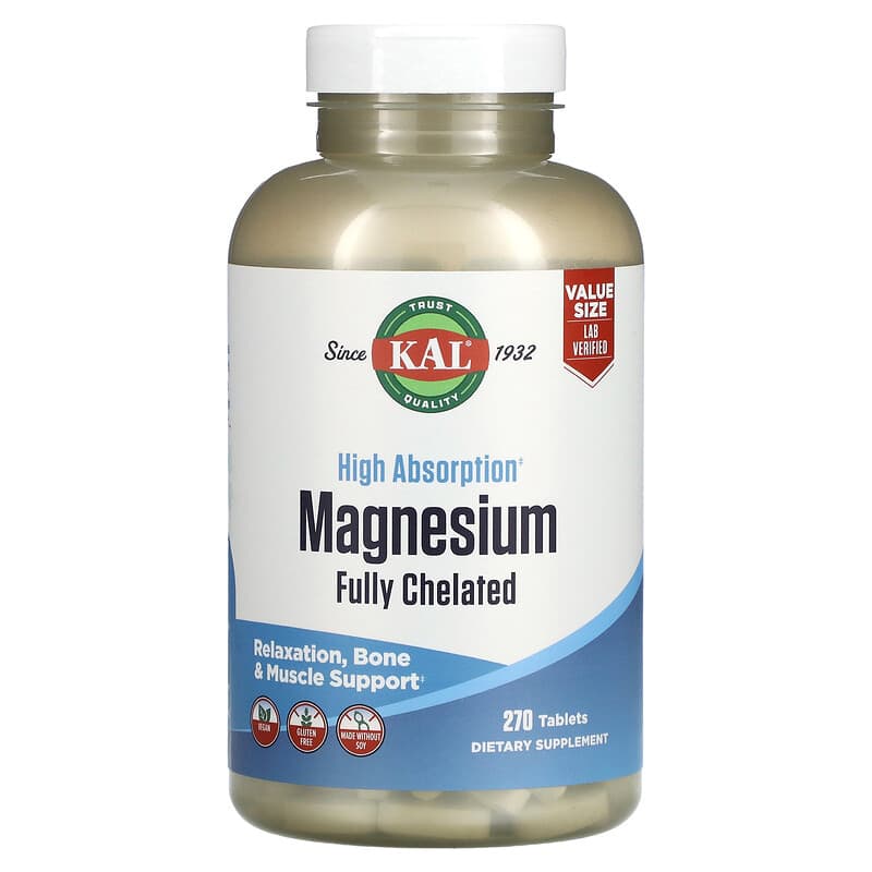 KAL High Absorption Magnesium Fully Chelated 270 Tablets 21245210689